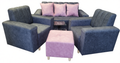 SALA DE SILLON CON COGINES Y 2 SILLONES INDIVIDUALES CON BUTACO, GRIS OSCURO ROSA