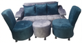 SALA DE SILLON CON COGINES Y 2 SILLONES INDIVIDUALES CON BUTACO, GRIS CLARO AZUL OSCURO