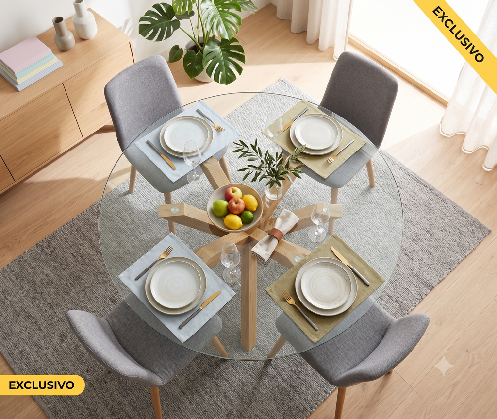 Comedor Redondo Minimalista (4 Puestos)