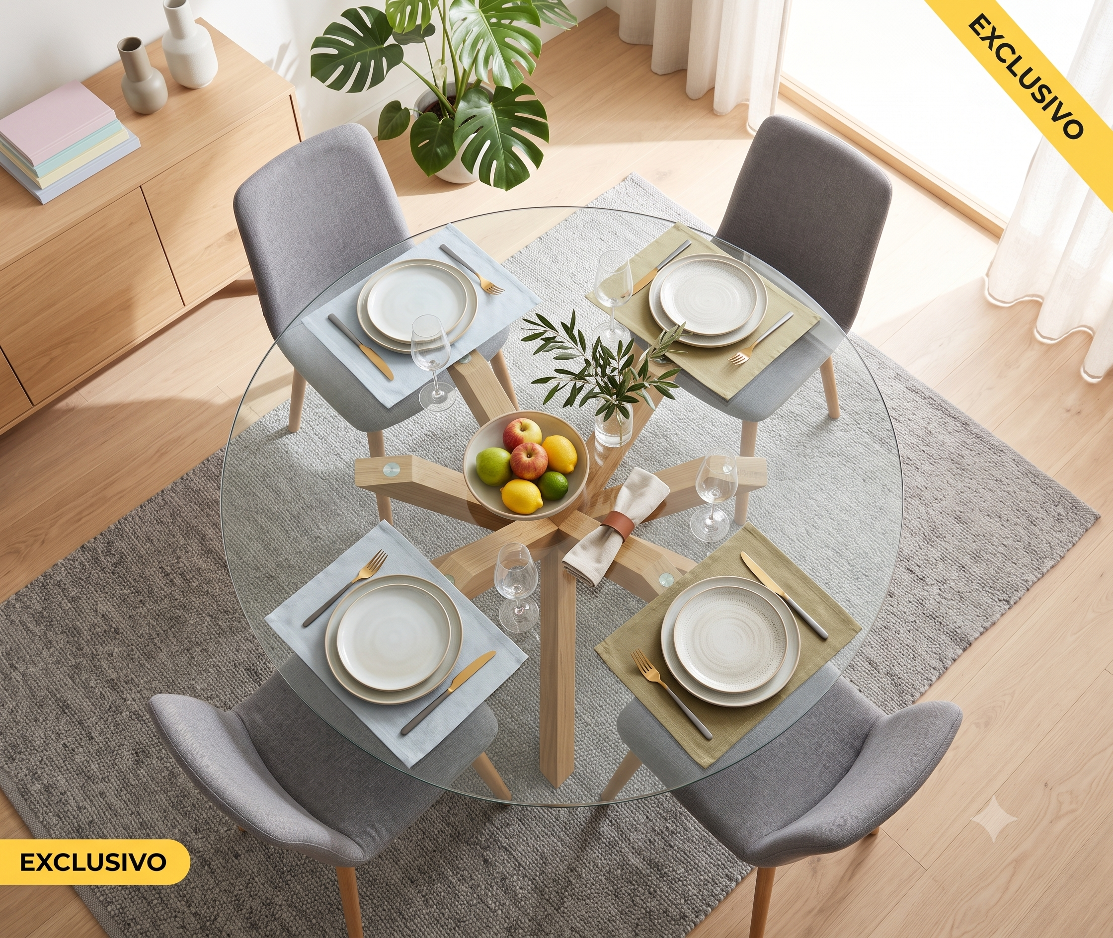 Comedor Redondo Minimalista (4 Puestos)